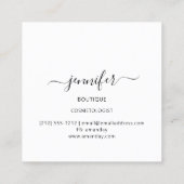 ファッションピンクフローラブティックロゴ金ゴールド スクエア名刺 (裏面)