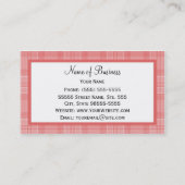 ファッションピンクボウ付き格子模様 名刺 (裏面)