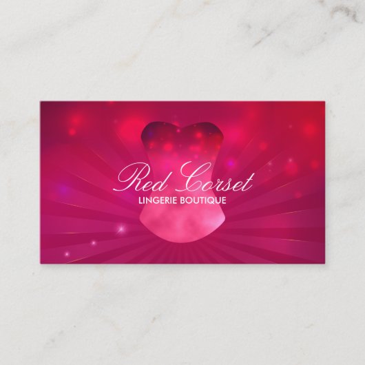 ファッションピンクレックスコルセットランジェリー 名刺 (正面)