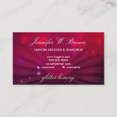 ファッションピンクレッドラックスコルセットランジェリー 名刺 (裏面)
