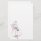 ファッションピンク文房具 便箋 (正面/裏面)