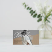 ファッションフォトグラファーのフルフォトバックグラウンド 名刺 (スタンド正面)