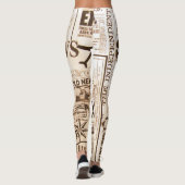 ファッションフォワードヴィンテージ新聞プリントレギンス レギンス (裏面)