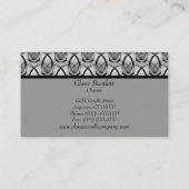 ファッションフォワード名刺、デリケートなグレー 名刺 (裏面)