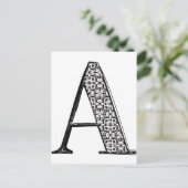ファッションフォント、レターA ポストカード (スタンド正面)