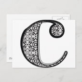 ファッションフォント、レターc ポストカード (正面/裏面)