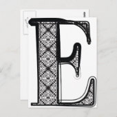 ファッションフォント、レターE ポストカード (正面/裏面)