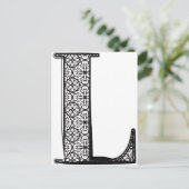 ファッションフォント、レターL ポストカード (スタンド正面)