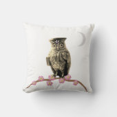 ファッションフクロウと三日月 クッション (正面)