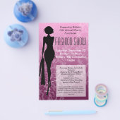 ファッションフライヤーを表示、ピンクのシルエット旋回 チラシ (シングル)