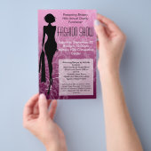 ファッションフライヤーを表示、ピンクのシルエット旋回 チラシ (ハンドル)