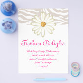 ファッションフライヤーゼブラデイジーフラワーサロンブティック チラシ (シングル)