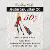 ファッションフライヤーゼブラハンドバッグスーツケースレッドタン チラシ (裏面)