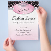 ファッションフライヤーヘアサロンジュエリークラウンピンク チラシ (手)