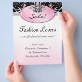 ファッションフライヤーヘアサロンジュエリーゼブラボーピンク チラシ (手)