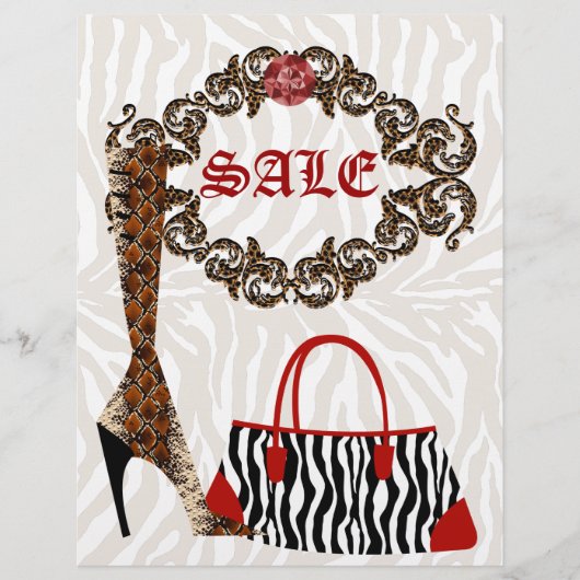 ファッションフライヤーレザーブーツゼブラハンドバッグ チラシ (正面)