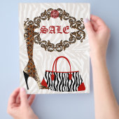 ファッションフライヤーレザーブーツゼブラハンドバッグ チラシ (手)