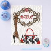 ファッションフライヤーレザーブーツゼブラハンドバッグ チラシ (シングル)