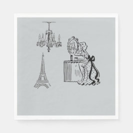 ファッションフランスのパリテーマパーティー紙ナプキンス スタンダードランチョンナプキン