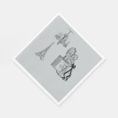 ファッションフランスのパリテーマパーティー紙ナプキンス スタンダードランチョンナプキン (角)