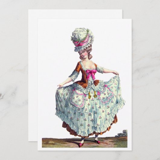 ファッションフランスのマリーアントワネットサンキューカード サンキューカード (正面/裏面)