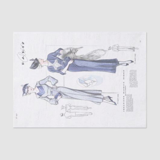 ファッションフランスの広告シックなドレスデコページ 薄葉紙 (正面)