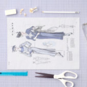 ファッションフランスの広告シックなドレスデコページ 薄葉紙 (クラフト)