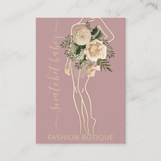 ファッションフローラバラロゴQRスタイリスト体 名刺 (正面)