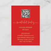 ファッションフローラレッドロゴQRスタイリスト体 名刺 (裏面)