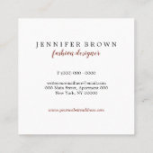 ファッションブティックアパレルアクセサリーカスタム スクエア名刺 (裏面)