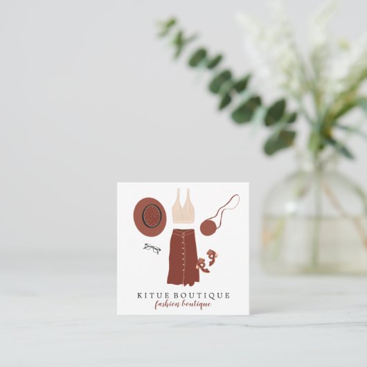 ファッションブティックアパレルアクセサリーカスタム スクエア名刺 (スタンド正面)