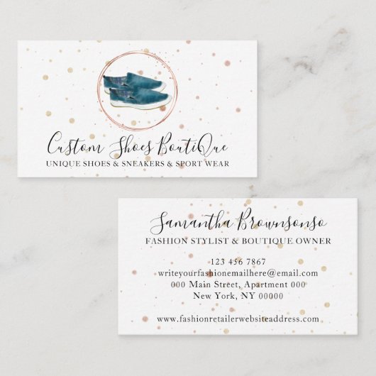ファッションブティックキャンバスシューズジャンスニーカー 名刺 (正面/裏面)