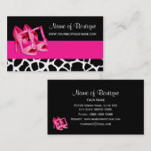 ファッションブティックキリンプリントガーリーピンクポンプ 名刺 (正面/裏面)