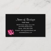 ファッションブティックキリンプリントガーリーピンクポンプ 名刺 (裏面)