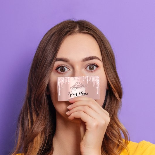 ファッションブティッククロスハンガーバラピンクグリッター 名刺