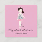 ファッションブティックコーディネーターピンク スクエア名刺 (正面)
