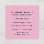 ファッションブティックコーディネーターピンク スクエア名刺 (裏面)