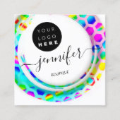 ファッションブティックショップロゴマーメイドピンク スクエア名刺 (正面)