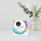 ファッションブティックショップロゴマーメイドピンク スクエア名刺 (スタンド正面)