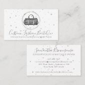 ファッションブティックシルバートート財布ストライプのバッグ 名刺 (正面/裏面)