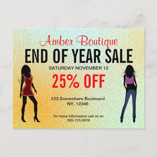 ファッションブティックセールプロモーションカスタムポストカード ポストカード (正面)