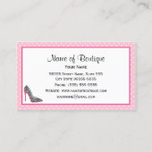 ファッションブティックピンクアンドブラックゼブラスティレット 名刺 (裏面)