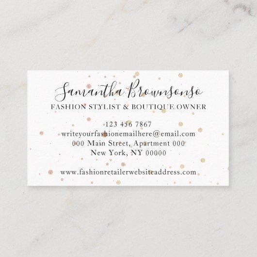 ファッションブティックブラックウィンターシューズ 名刺 (裏面)