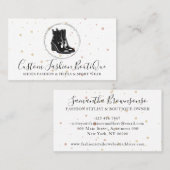 ファッションブティックブラックウィンターシューズ 名刺 (正面/裏面)