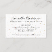 ファッションブティックブラックドレステーラー裁縫ハンガー 名刺 (裏面)