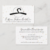 ファッションブティックブラックドレステーラー裁縫ハンガー 名刺 (正面/裏面)