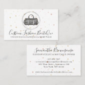 ファッションブティック白黒ハンドバッグ 名刺 (正面/裏面)