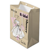 ファッションブライドニュートラルグループブライダルシャワー媒体 ミディアムペーパーバッグ (正面アングル)