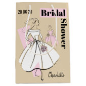 ファッションブライドニュートラルグループブライダルシャワー媒体 ミディアムペーパーバッグ (正面)