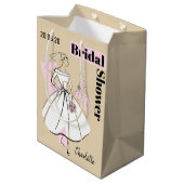 ファッションブライドニュートラルグループブライダルシャワー媒体 ミディアムペーパーバッグ (裏面アングル)